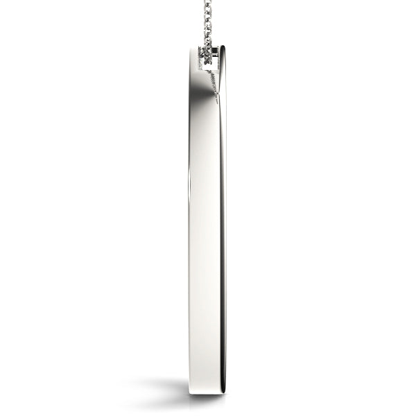 White gold Round Diamond Channel Set Pendant 2