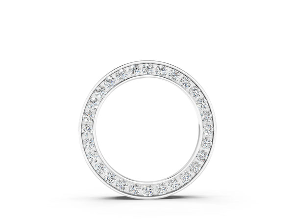 White gold Round Diamond Channel Set Pendant