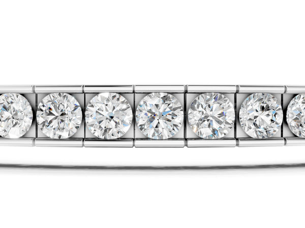White gold Round Diamond Channel-Set Tennis Bracelet with Box Clasp