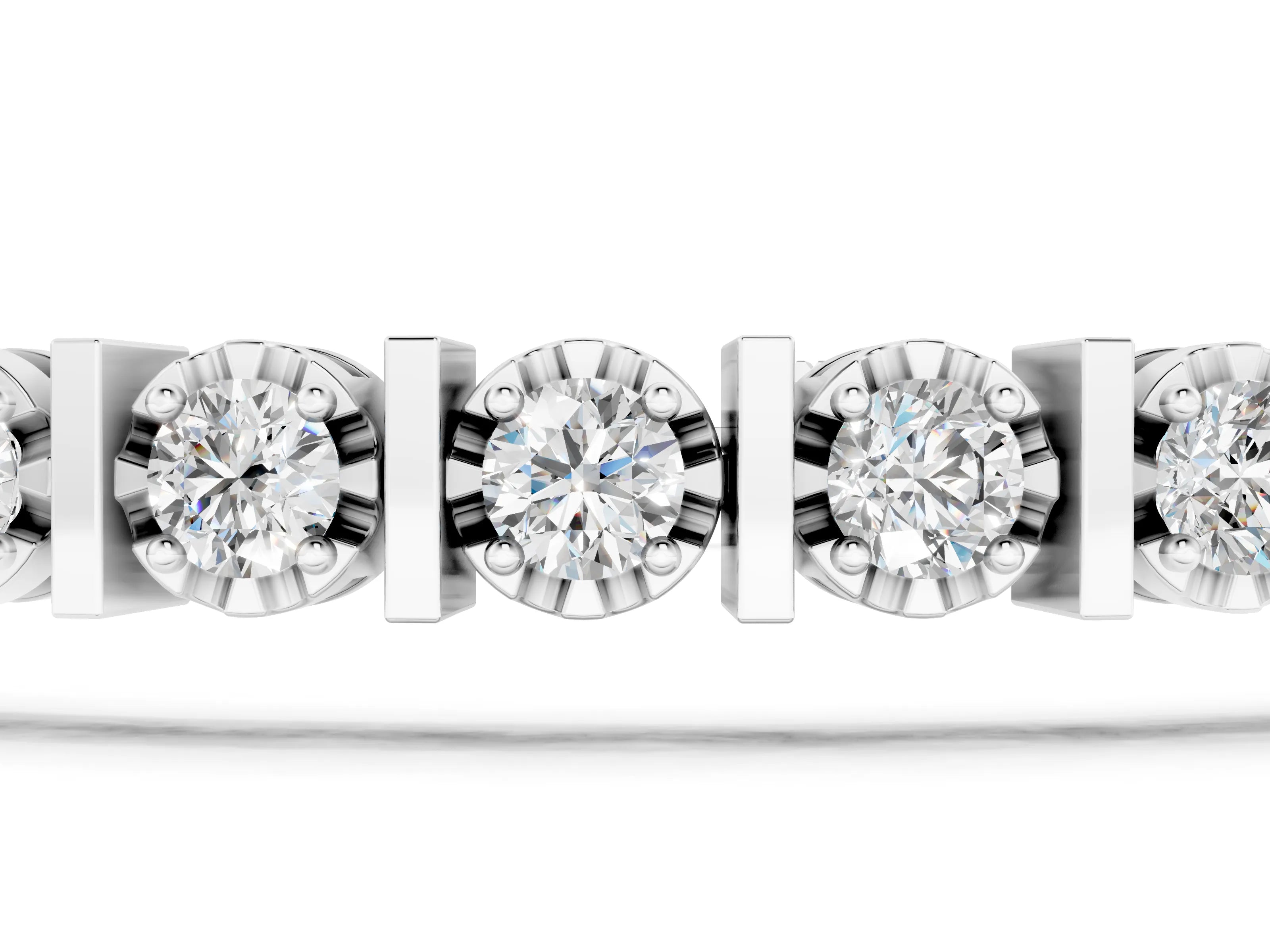 White gold Round Diamond Channel Set Tennis Bracelet with Prong Setting_1