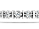 White gold Round Diamond Channel Set Tennis Bracelet with Prong Setting_1