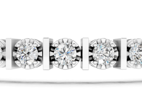 White gold Round Diamond Channel Set Tennis Bracelet with Prong Setting_1