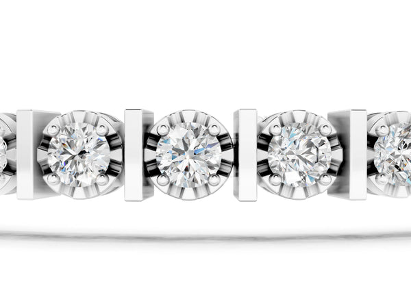 White gold Round Diamond Channel Set Tennis Bracelet with Prong Setting