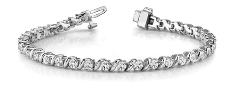 White gold Round Diamond Channel Set Tennis Bracelet with U-Prong Setting