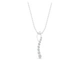 White gold Round Diamond Channel Set Vertical Bar Pendant_5