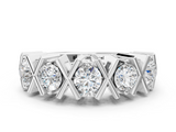 White gold Round Diamond Channel Set X-Prong Band_12
