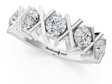 White gold Round Diamond Channel Set X-Prong Band_13