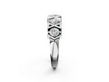 White gold Round Diamond Channel Set X-Prong Band_14