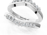 White gold Round Diamond Chevron Contour Band with Prong Setting_30