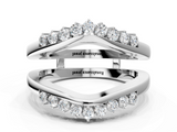 White gold Round Diamond Chevron Contour Band with Prong Setting_30