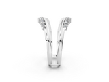 White gold Round Diamond Chevron Contour Band with Prong Setting_31