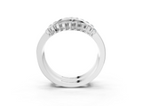White gold Round Diamond Chevron Contour Band with Prong Setting_33