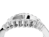 White gold Round Diamond Chevron Contour Band with Prong Setting_33
