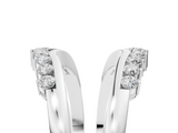White gold Round Diamond Chevron Contour Band with Prong Setting_34