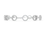 White gold Round Diamond Circle Link Tennis Bracelet with Pavé Setting