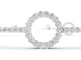 White gold Round Diamond Circle Link Tennis Bracelet with Pavé Setting_3