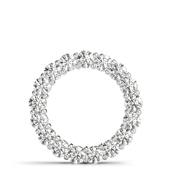 White gold Round Diamond Circle Pendant with Prong Setting 1