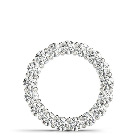 White gold Round Diamond Circle Pendant with Prong Setting 1