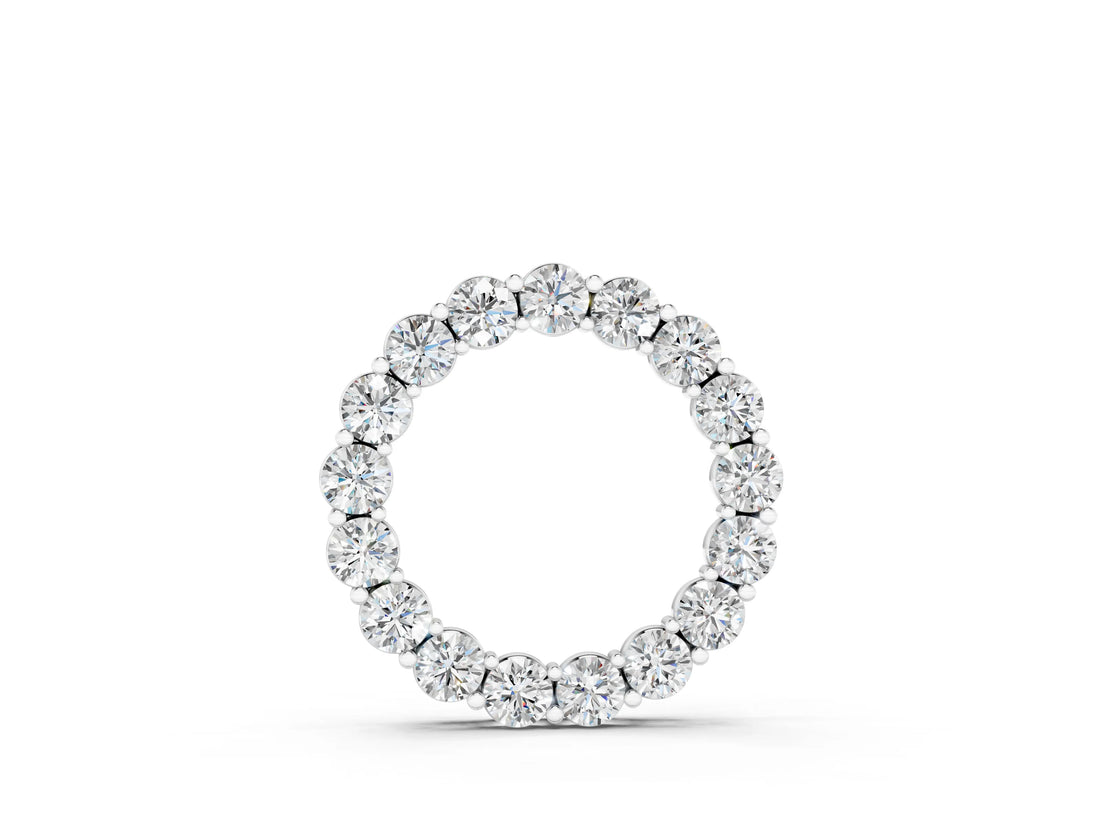 White gold Round Diamond Circle Pendant with Prong Setting_22