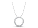 White gold Round Diamond Circle Pendant with Prong Setting_23