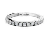 White gold Round Diamond Classic Half Eternity Band with Shared Prong Setting_23