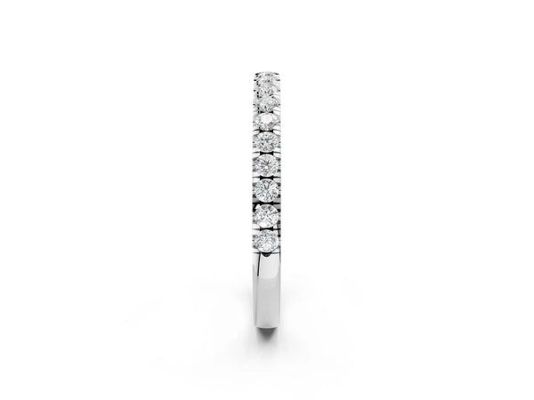 Platinum Round Diamond Classic Half Eternity Band with Shared Prong Setting