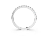 White gold Round Diamond Classic Half Eternity Band with Shared Prong Setting_26