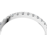 White gold Round Diamond Classic Half Eternity Band with Shared Prong Setting_27