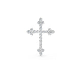 White gold Round Diamond Cluster Cross Pendant with Prong Setting_28
