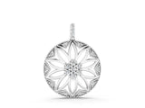 White gold Round Diamond Cluster Flower Pendant_2