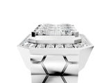 White gold Round Diamond Cluster Halo Mens Ring_5