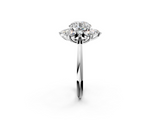 White gold Round Diamond Cluster Halo Ring with Solitaire Band and Four-Prong Setting_40