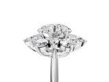 White gold Round Diamond Cluster Halo Ring with Solitaire Band and Four-Prong Setting_43