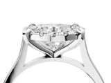 White gold Round Diamond Cluster Halo Solitaire with Four-Prong Setting_100