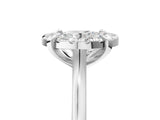 White gold Round Diamond Cluster Halo Solitaire with Four-Prong Setting_101