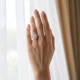 White gold Round Diamond Cluster Halo Solitaire with Four-Prong Setting_12
