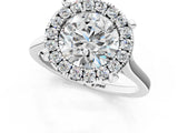 White gold Round Diamond Cluster Halo Solitaire with Four-Prong Setting_97