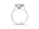 White gold Round Diamond Cluster Halo Solitaire with Four-Prong Setting_99
