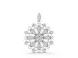 White gold Round Diamond Cluster Milgrain Pendant_2