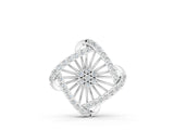 White gold Round Diamond Cluster Pendant with Prong Setting_2