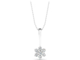 White gold Round Diamond Cluster Pendant with Six-Prong Setting_7