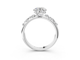 White gold Round Diamond Cluster Prong-Set Solitaire Ring_58