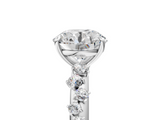White gold Round Diamond Cluster Prong-Set Solitaire Ring_60