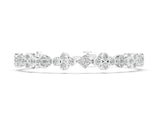 White gold Round Diamond Cluster Tennis Bracelet with Bezel Setting and Four-Prong Clasp