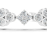 White gold Round Diamond Cluster Tennis Bracelet with Bezel Setting and Four-Prong Clasp_3