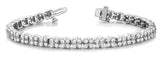 White gold Round Diamond Cluster Tennis Bracelet with Box Clasp and Four-Prong Setting