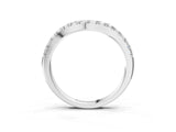White gold Round Diamond Curved Pavé Wedding Band with Shared Prong Setting_27