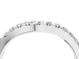 White gold Round Diamond Curved Pavé Wedding Band with Shared Prong Setting_28