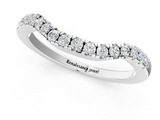 White gold Round Diamond Curved Pavé Wedding Band with U-Prong Setting_24