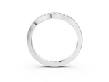 White gold Round Diamond Curved Pavé Wedding Band with U-Prong Setting_26